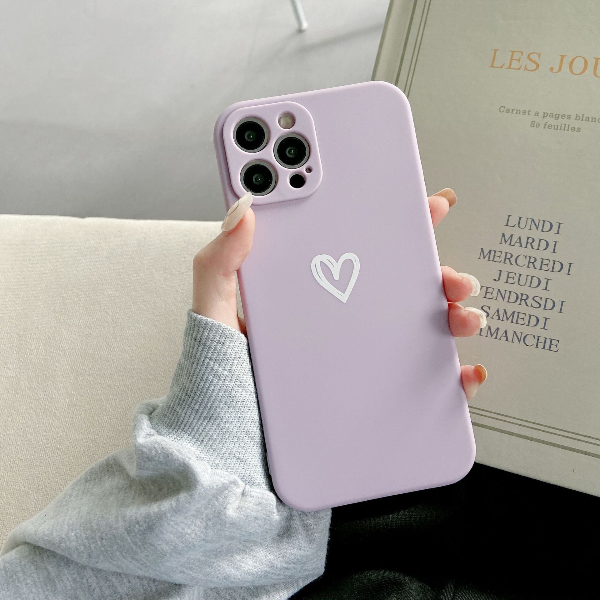 Simple Love Fine Hole Soft Shell Straight Edge Phone Case - 图片 9