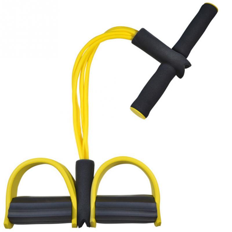 Natural Latex Foot Pedal Elastic Pull Rope with Handle Fitness Equipment Bodybuilding Expander 973694242116