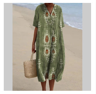 Women's Comfortable Loose Printed Long Dress 973c2c2a b04b 4ad8 8e44 efa428b1cf16