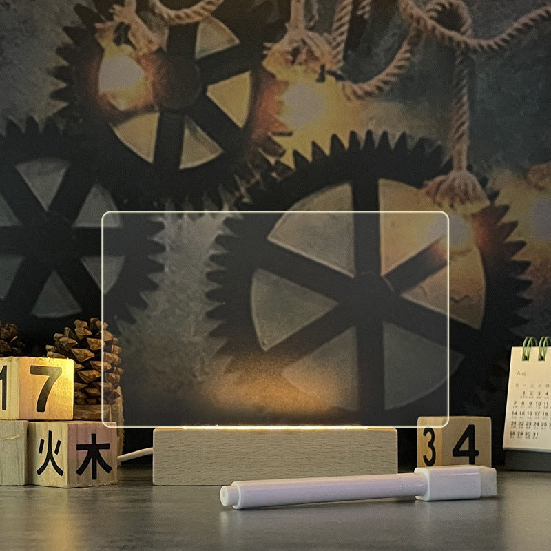 Solid Wood Base Luminous Acrylic Transparent Note 97408392 2603 4627 898a 5ba6a569c44c