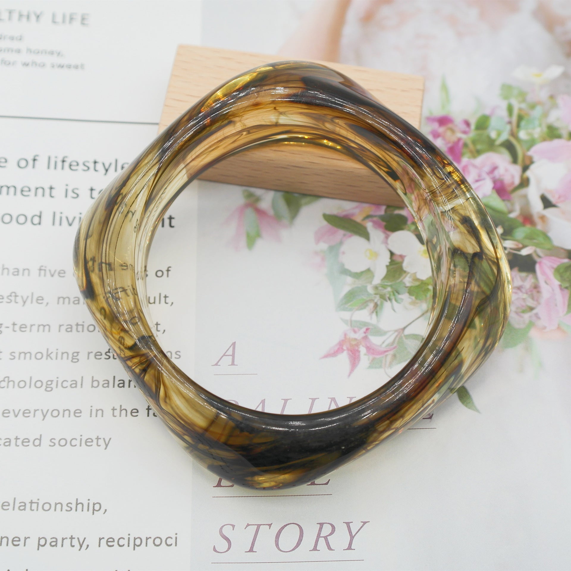 Marbling Acrylic Bracelet Shaped Irregular Square 9761e095 3fcf 4913 bab2 f9823f823844