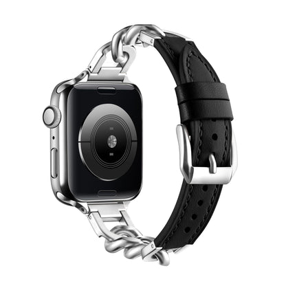 Stainless Steel Leather Single Row Denim Chain Iwatch Strap 9766a9ed c53c 4ca1 88a8 a5973c13ef28