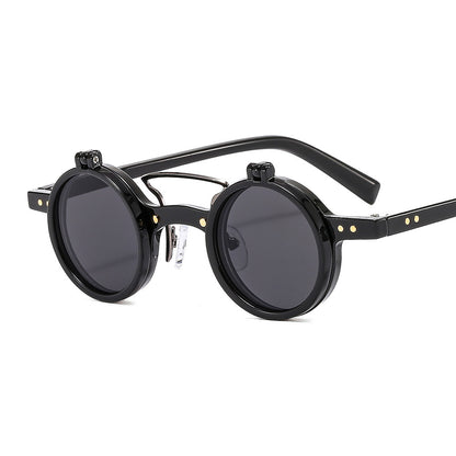 New Round Frame Punk Double-layer Flip Sunglasses 97694bf4 f64f 4f0f ba15 7106490f6d93