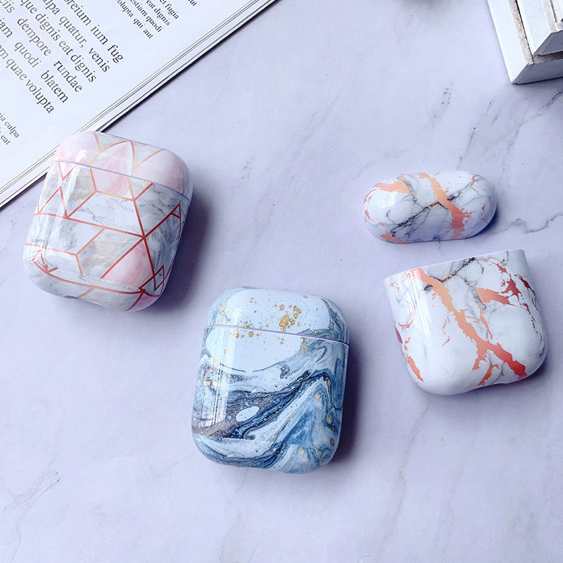 Compatible with Apple, White Marble Case for Airpods Earphone Case 977441402939