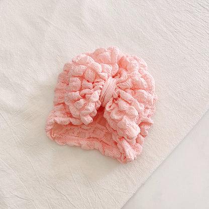 Children Bubble Big Bow Sleeve Cap Popcorn Baby Solid Color 9783757e 1e02 4ea3 8600 407e2f930d52