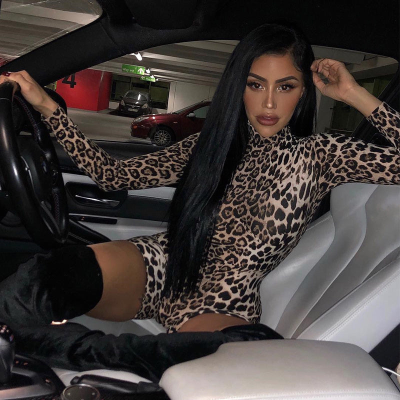 Women's High Neck Pullover Long Sleeve Sexy Jumpsuit 9790258131639