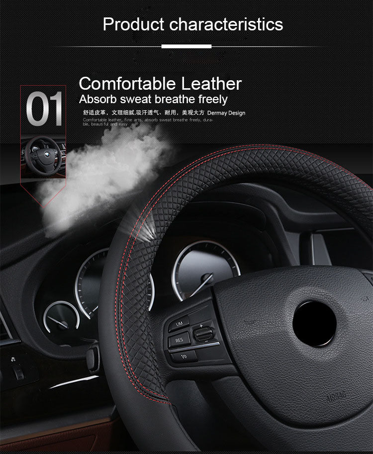 Universal Leather Car Steering Wheel Cover 979446838568