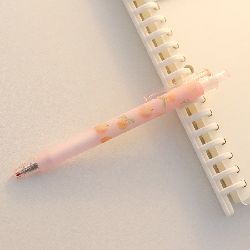 Cute Peach Press Gel Pen Korean Stationery Kawaii Gel Ink Rollerball Pens - 图片 4