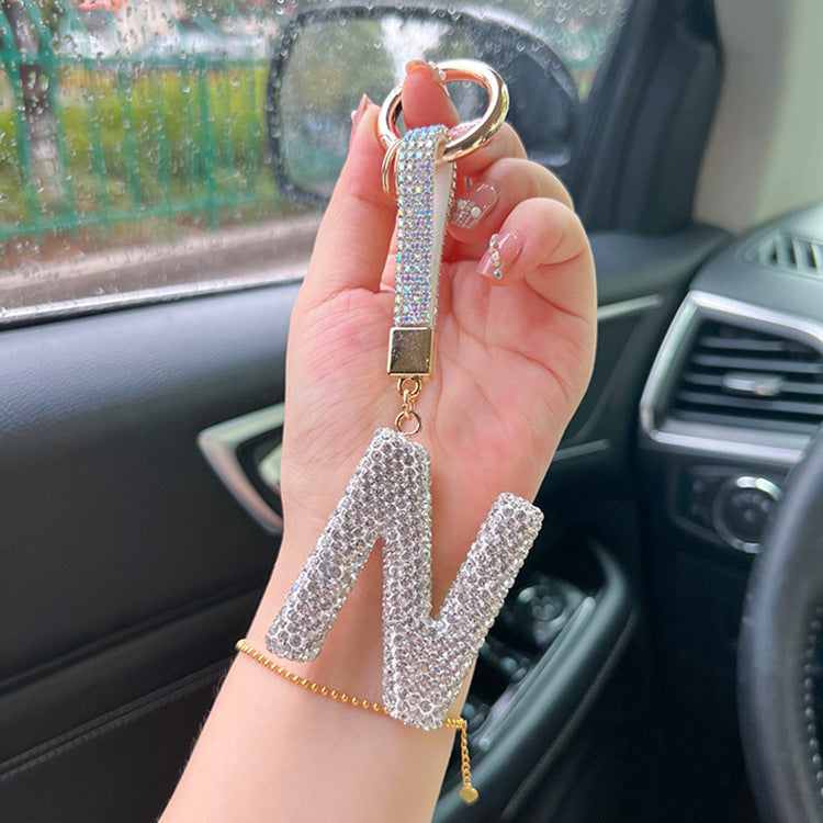 English Letter Keychain Clay Diamond Round Buckle Pendant 97aaf21e 5a86 453c a44d 5f3986d7571f