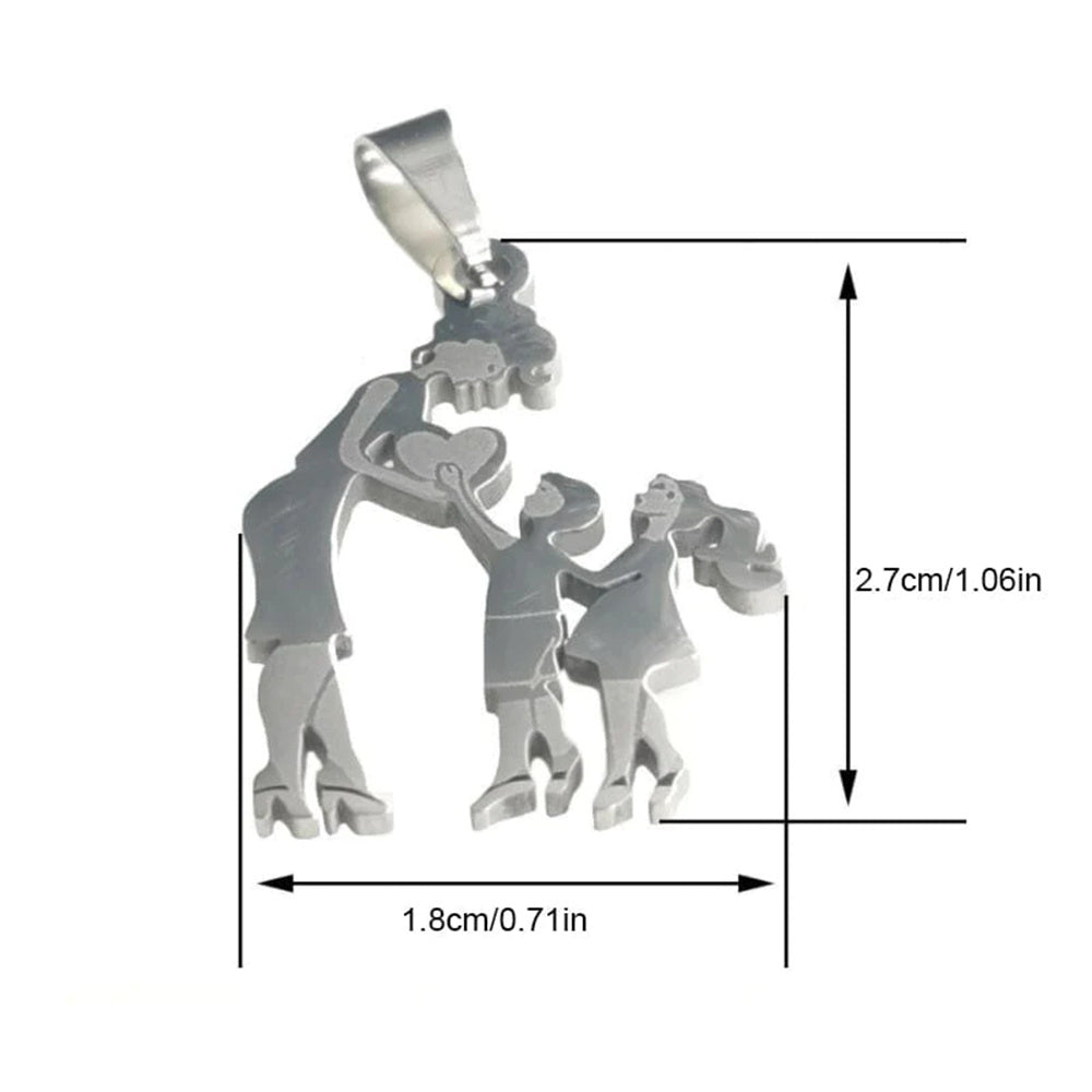 Stainless Steel Mother And Children Necklace Love Mom Son Daughter Pendant Necklace Family Gifts 97afc735 4d47 4690 9736 3888