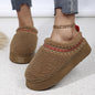 New Ethnic Style Sewing-edge Plush Slippers Winter Indoor Floor Thick-soled Slipper Fashion Outdoor Warm Garden Shoes 97b57d0