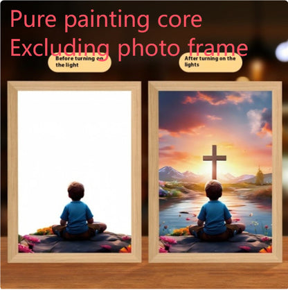 Jesus LED Light Painting Home Decoration Light Painting Photo Frame Led Night Light Room Decor Christmas Gifts Moon Lamp 97d0