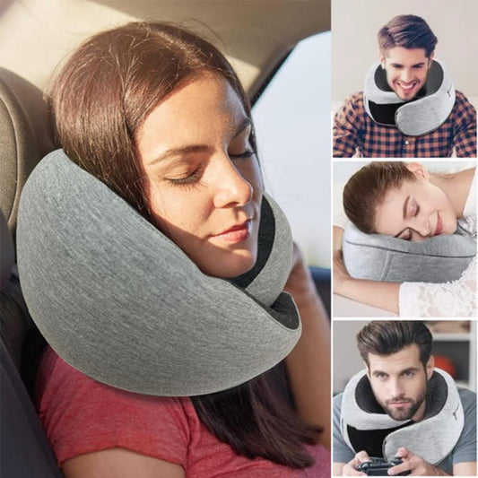 Travel Neck Pillow Non-Deformed Airplane Pillow Travel Neck Cushion Durable U-Shaped Travel Memory Cotton Nap Neck Pillow 97d