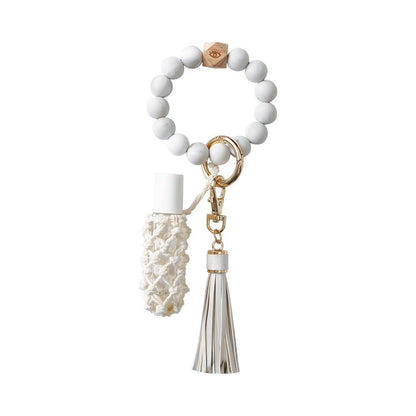 Silicone Wrist Keychain Handmade Beaded Leather Tassel Bracelet 97dc0aa9 d7d2 48b5 b765 de8646731693