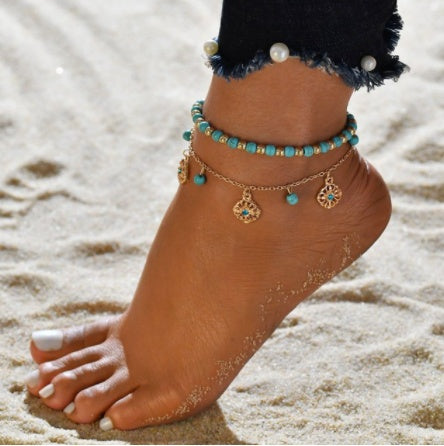 Fashion Shell Rice Beads Hand-Woven Adjustable Anklet Ocean Wind Beach Accessories 97f937df 08c4 4849 846d 88a046218657
