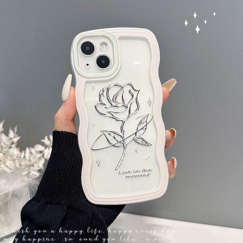 Rose Transparent Phone Case All-inclusive Big Wave Silicone Soft Case 97f9b782 8520 4d3a bd48 b73c7891272b
