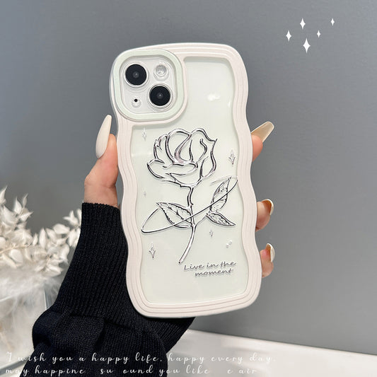 Rose Transparent Phone Case All-inclusive Big Wave Silicone Soft Case 97f9b782 8520 4d3a bd48 b73c7891272b