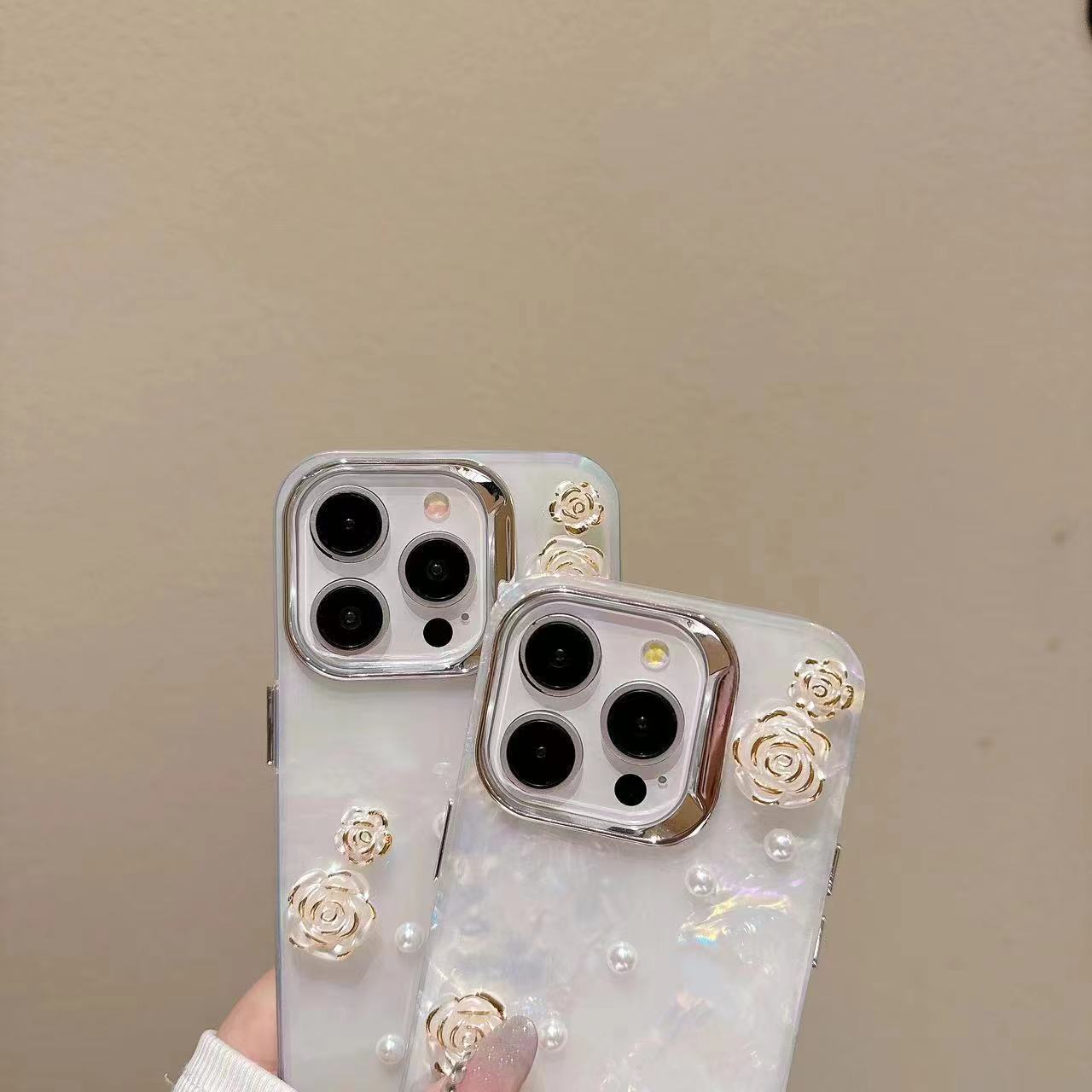 Shell Pattern Camellia Flower Phone Case Cute Protective Cover 981cb603 083f 44d9 bc7c a2d198b1ad44