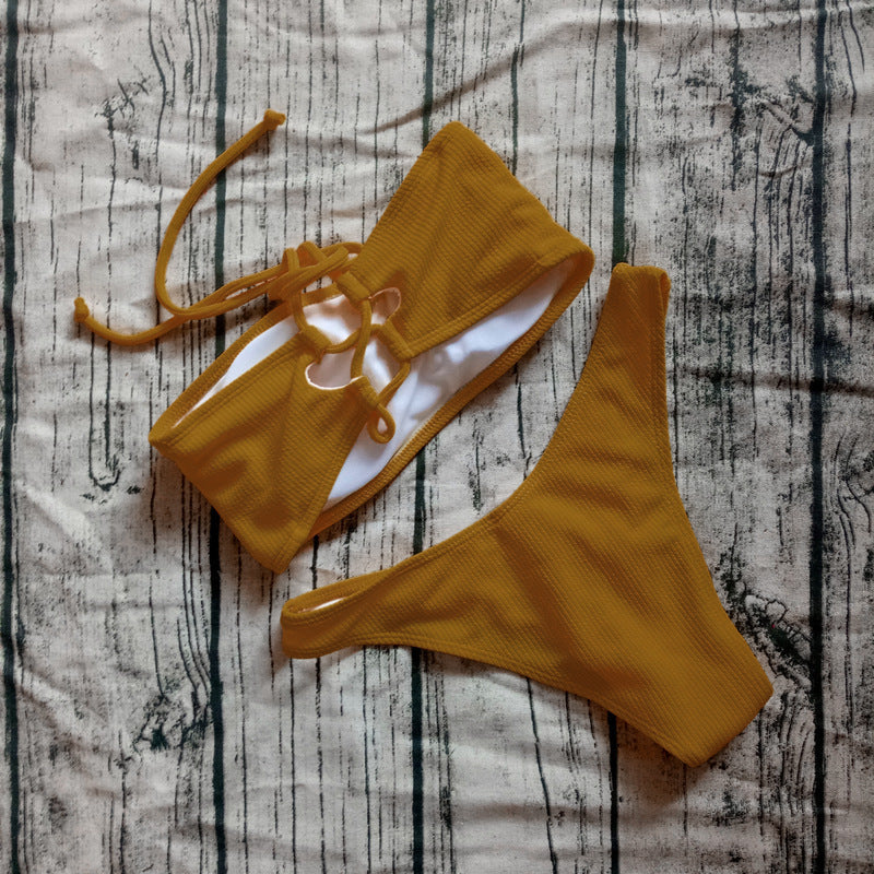 Women's Swimsuit Solid Color Split Swimsuit 9848c6fd 8df1 4ca2 b20e c835ffa6ef49