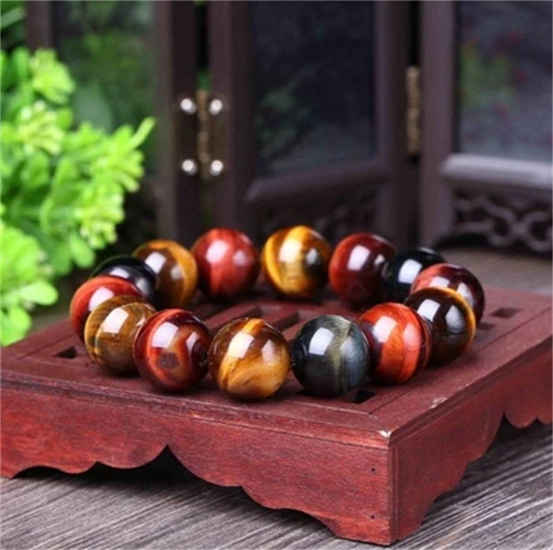 Tiger Eye Natural Crystal Stone Buddha Bead Bracelet 985ca286 738f 4e26 9d8a 1c0e55c0952d