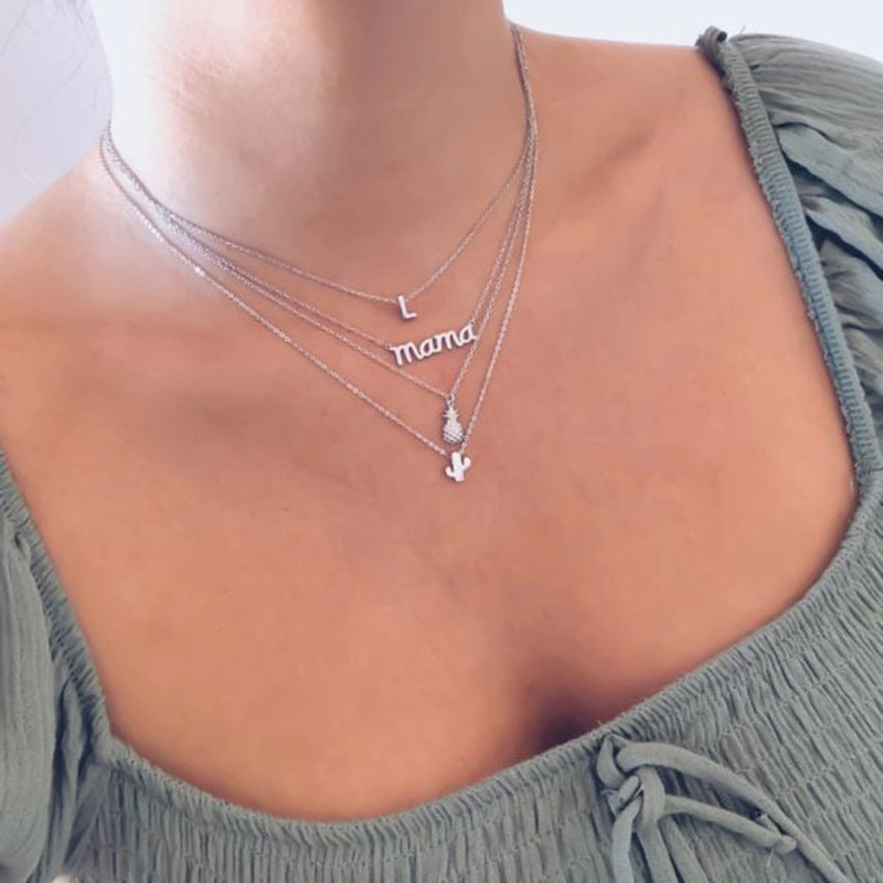 Fashion 26 Initial Letter Necklace Women's Clothing Pendant 98661fb1 9573 4562 b585 37a444ffd722