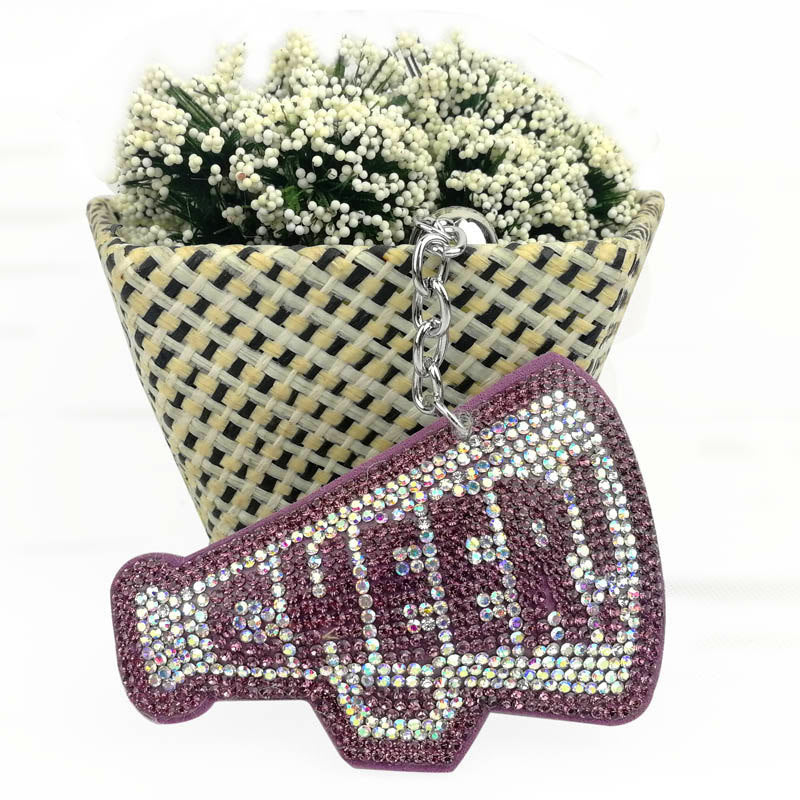 Creative Korean Velvet Diamond English Letters Key Chain 9879d458 e58c 45a5 b416 7c57f66752ba