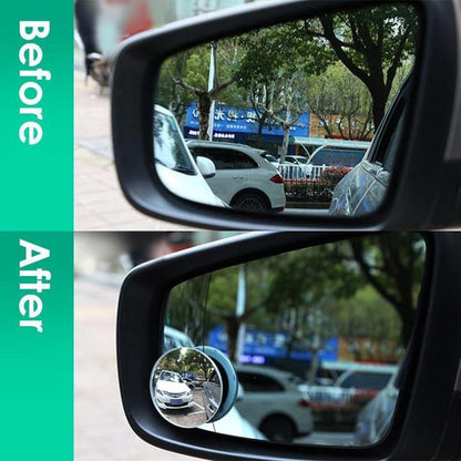Car borderless small round mirror 360 degree reversing blind spot mirror convex mirror rear view rotating mirror glass small 