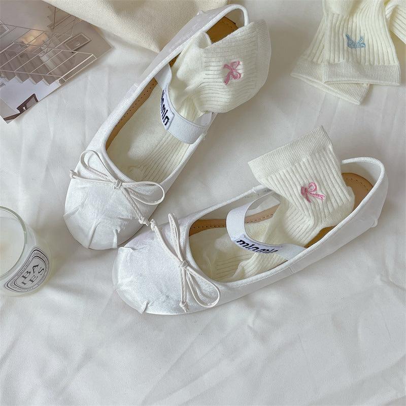 Bow Embroidered Short Thin Socks 988b5404 e57f 46ad 866e 4003668769bd