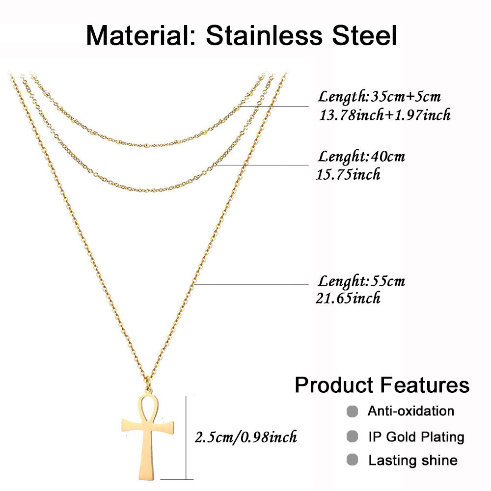Stainless steel layered necklace 9898030828370