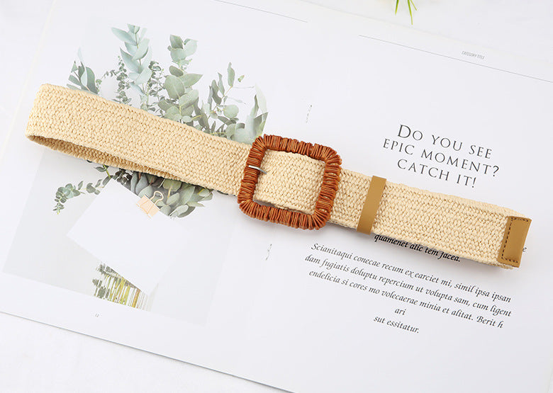 Fashion All-match Literary Fan Cotton And Linen Wide Girdle 9899e8ad 7752 4590 8863 a43835fc6ede
