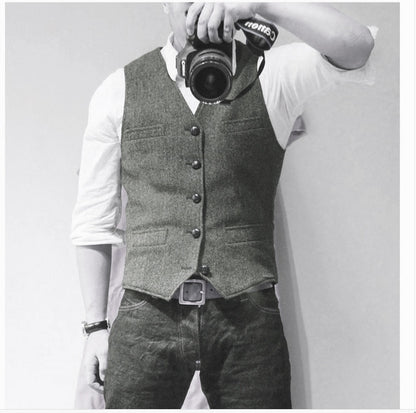Slim-fit Herringbone Vest Casual Business Professional Formal Wear Groomsmen 98fb779f c347 4557 a570 e8119711d135