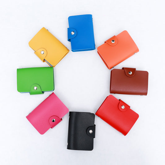 24 slots Fashion PU Leather Business Card Holder Organizer - HD Wireless Product #1
