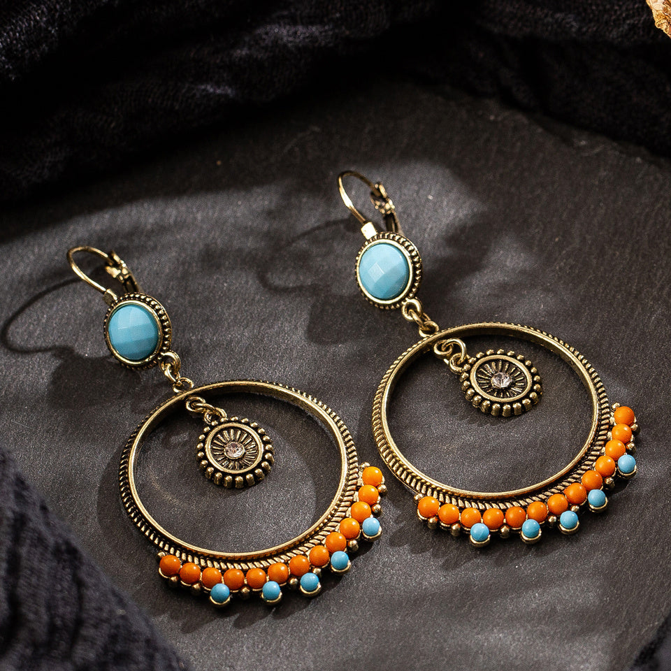 Fashion round wooden bead earrings 991937587023