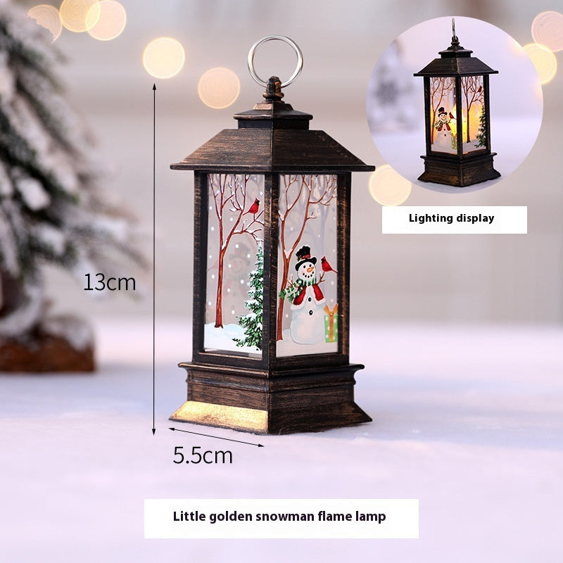 Christmas Portable Oil Lamp Santa Claus LED Night Lights Battery Powered Indoor Outdoor Hanging Lanterns Festive Party Decora