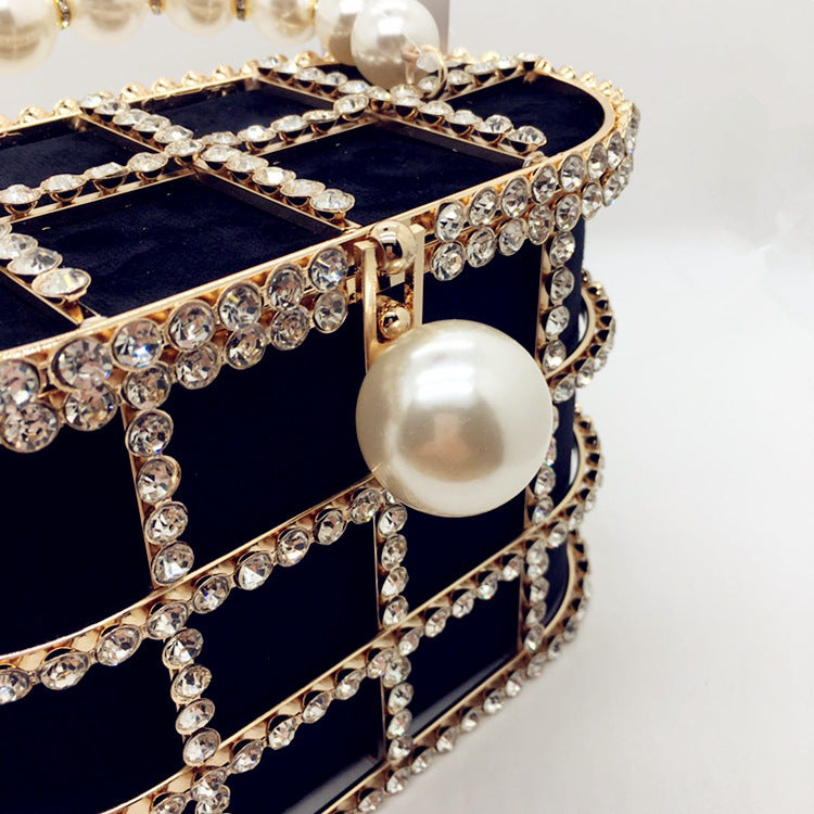 Hollow Pearl Buckle Birdcage Clutch 99377fc8 b330 4ea4 be35 018db295c94a