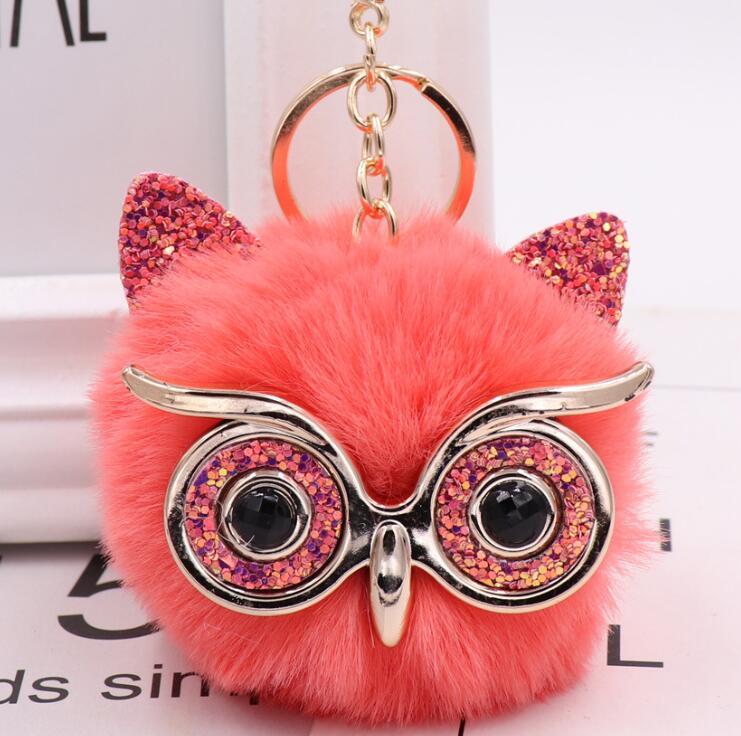 Lovely Owl Plush Doll Kids Favors Fur Ball Key Chain 99433790055