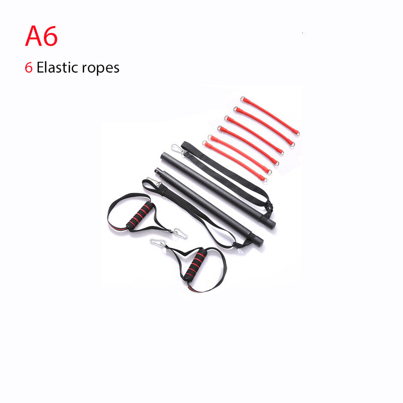 Body Workout Trainer Bar with Resistance Bands Rubber Buckles 995385966793