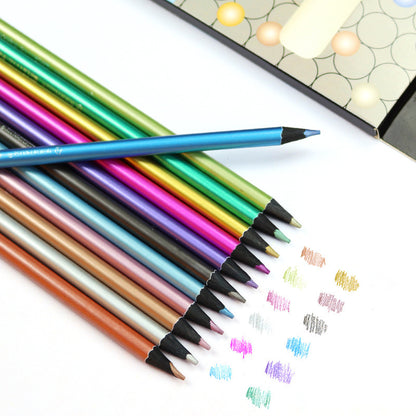12-color Metallic Colored Pencils - 图片 4