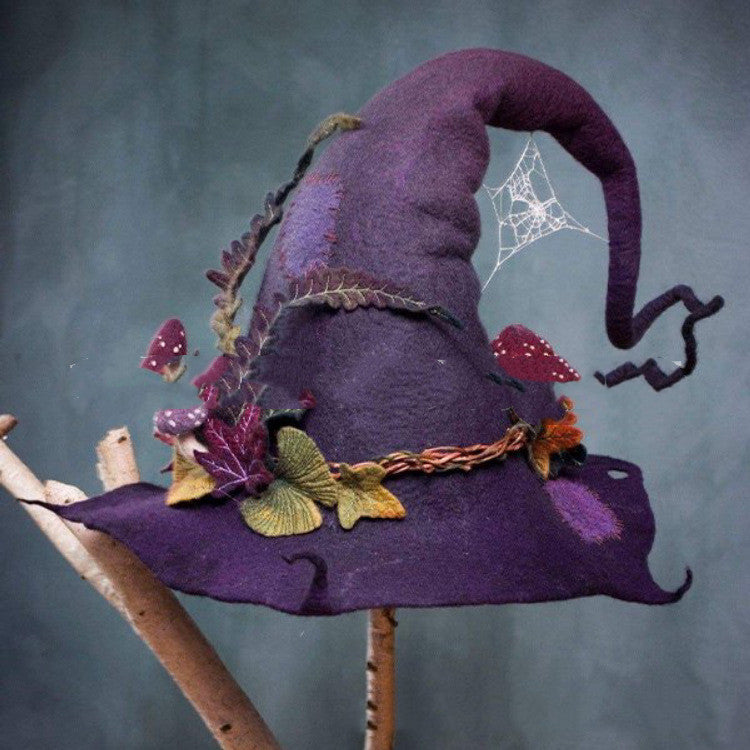 Women Modern Witch Hat Costume Pointed Wool Felt Halloween Party Hats Witch Hat Warm Autumn Winter  Cosplay Props 995942dd 08