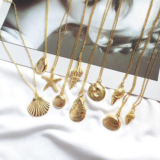 Alloy Shell Starfish Necklace 996677943185