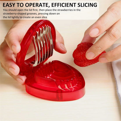 Red Strawberry Slicer Plastic Fruit Carving Tools Salad Cutter Berry Strawberry Cake Decoration Cutter Kitchen Gadgets 997c85
