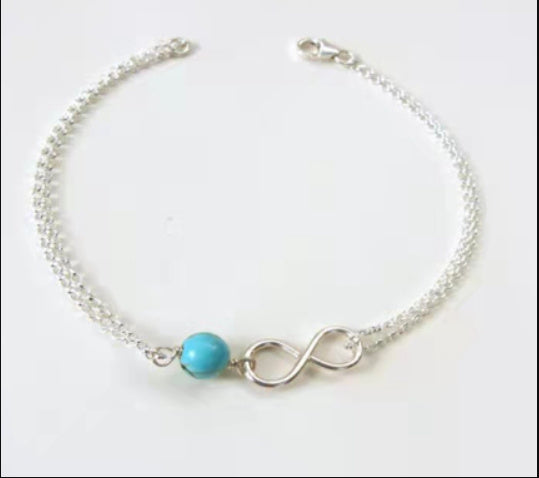 Simple turquoise beaded women's bracelet 9987de40 87ff 4e58 a30b 5a3aa7c945da