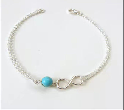 Simple turquoise beaded women's bracelet 9987de40 87ff 4e58 a30b 5a3aa7c945da