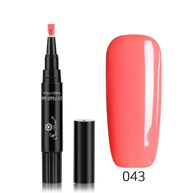3 In 1 Gel Nail Varnish Pen Glitter One Step Nail Art Gel Polish Hybrid - HD Wireless Product #67