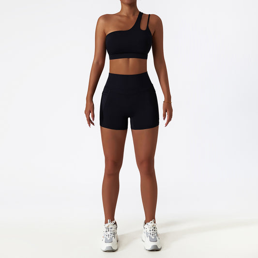 Quick-drying Tight Yoga Clothing Women's Pocket Running Sports Suit 998dba92 c2ab 4191 9c91 e4e6e68f7f87
