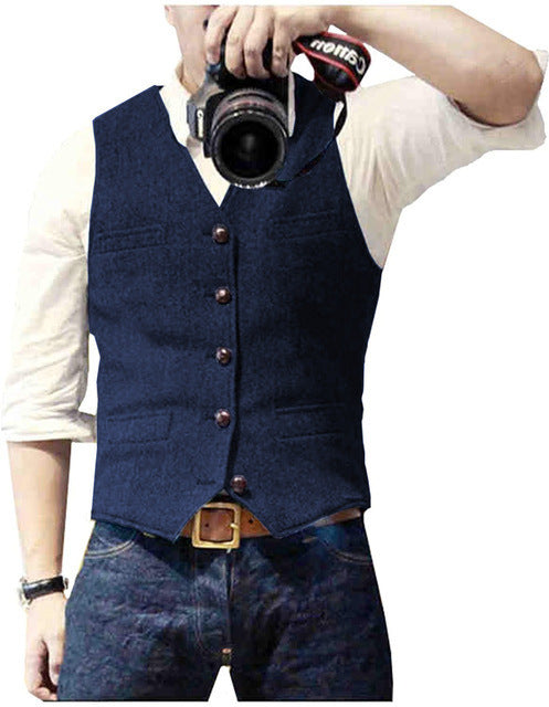 Slim-fit Herringbone Vest Casual Business Professional Formal Wear Groomsmen 99b66adc f7f3 4e51 8138 77207318bac5