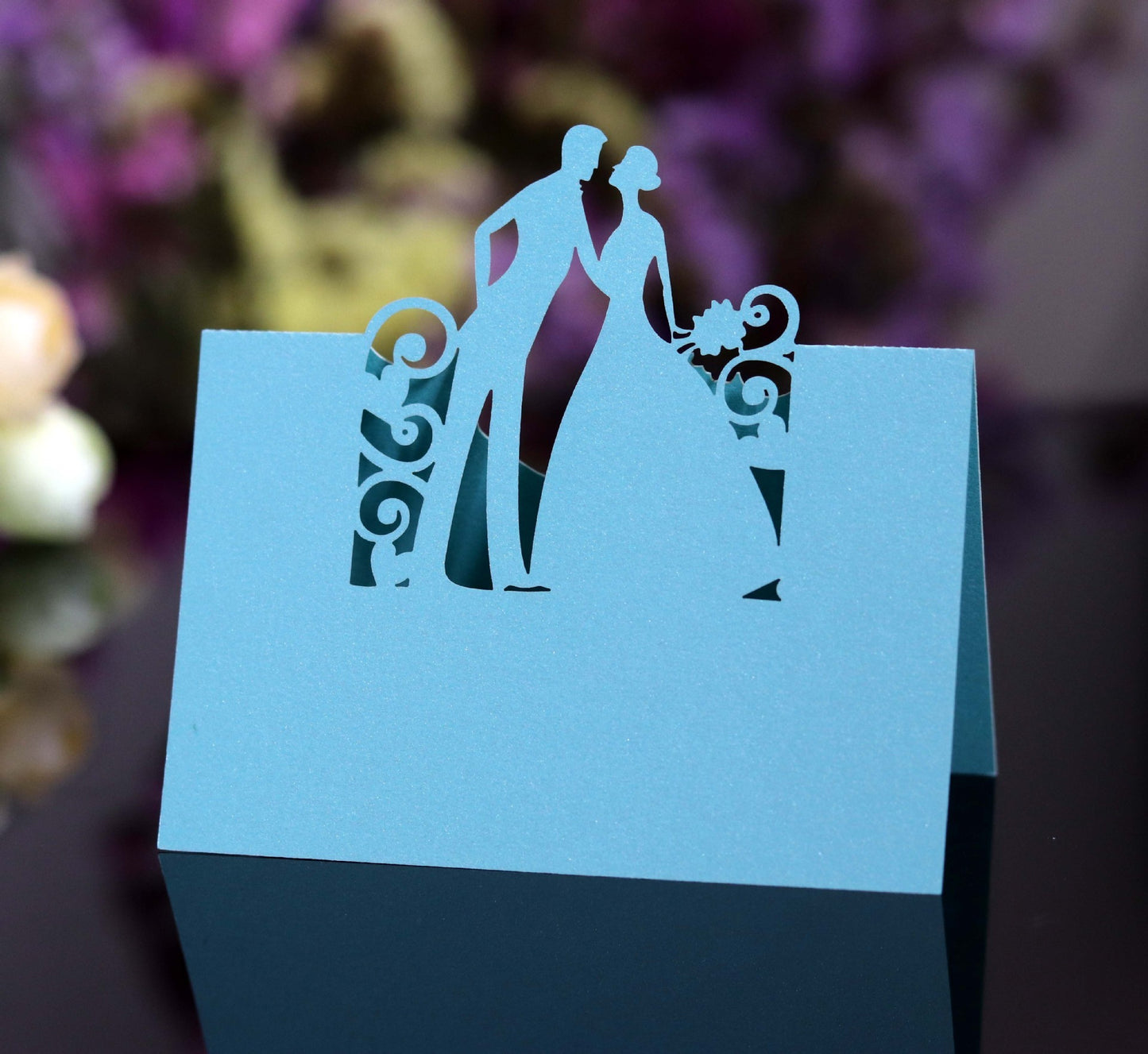 Wedding Bridegroom Bride Seat Card Laser Hollow Name Table Card Blue Name Sign-in Desk 99c6c685 36e1 43eb b3d4 412bc3dfe21d