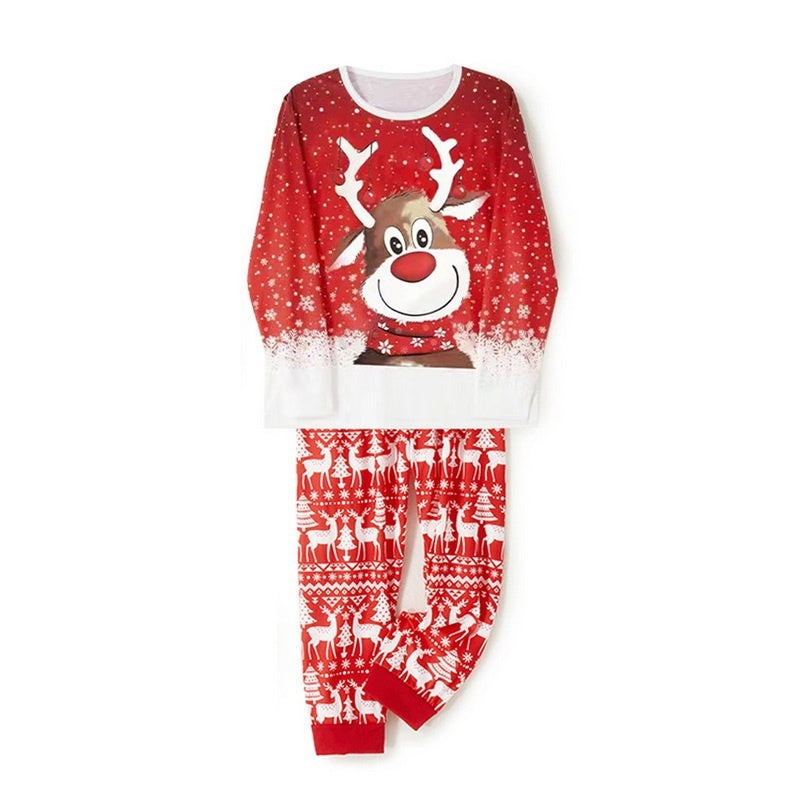 Parent-Child Two-piece Suit Elk Printing Pajamas Suit Homewear 99e3c9b1 c813 4cc0 9ed3 cdac2a44dce8 trans
