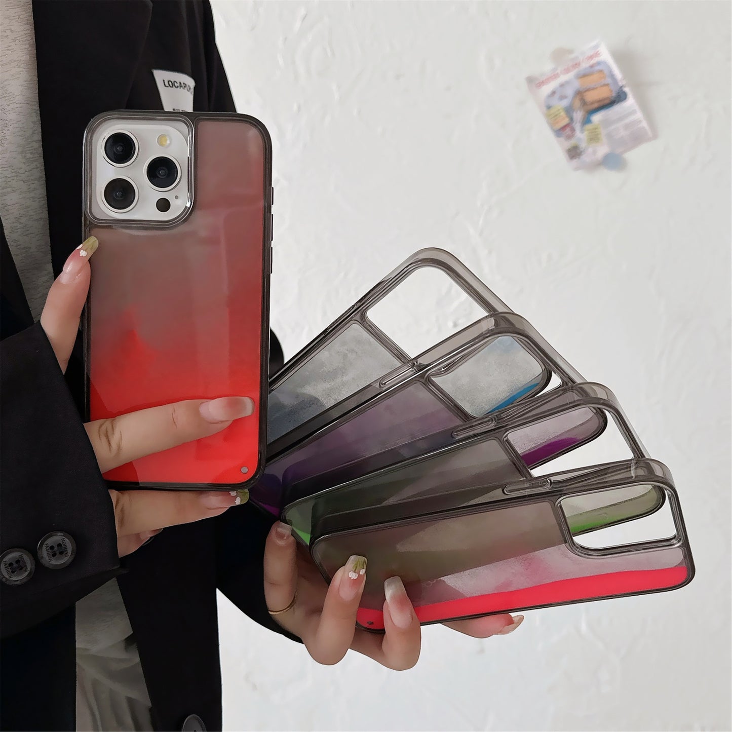 Luminous Quicksand Phone Case Luminous Soft Edge Hard Backboard - 图片 4