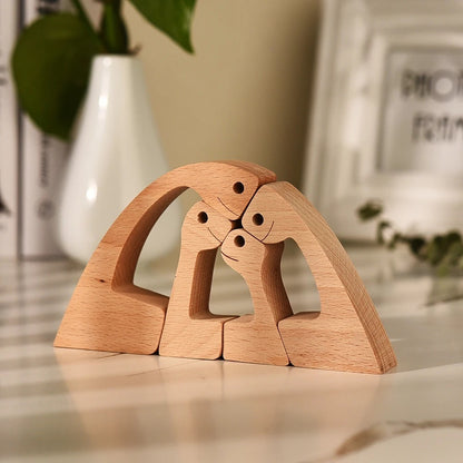 DIY Figurine Wood Dog Ornament Sculpture Home Decoration A Man A Dog Wood Sculpture Christmas Gifts Model Decor 99f4e1a5 1224